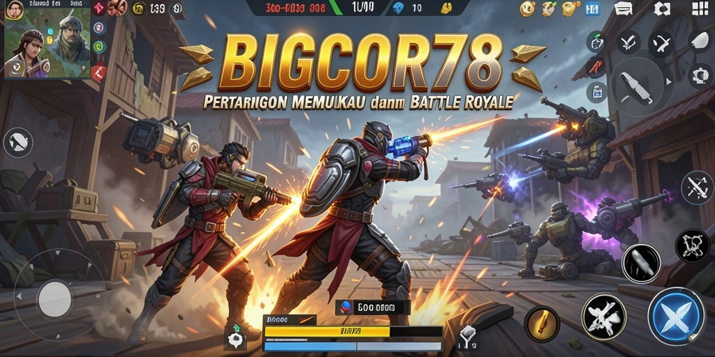 Tampilan gameplay menegangkan saat pertempuran sengit dalam BIGCOR78.