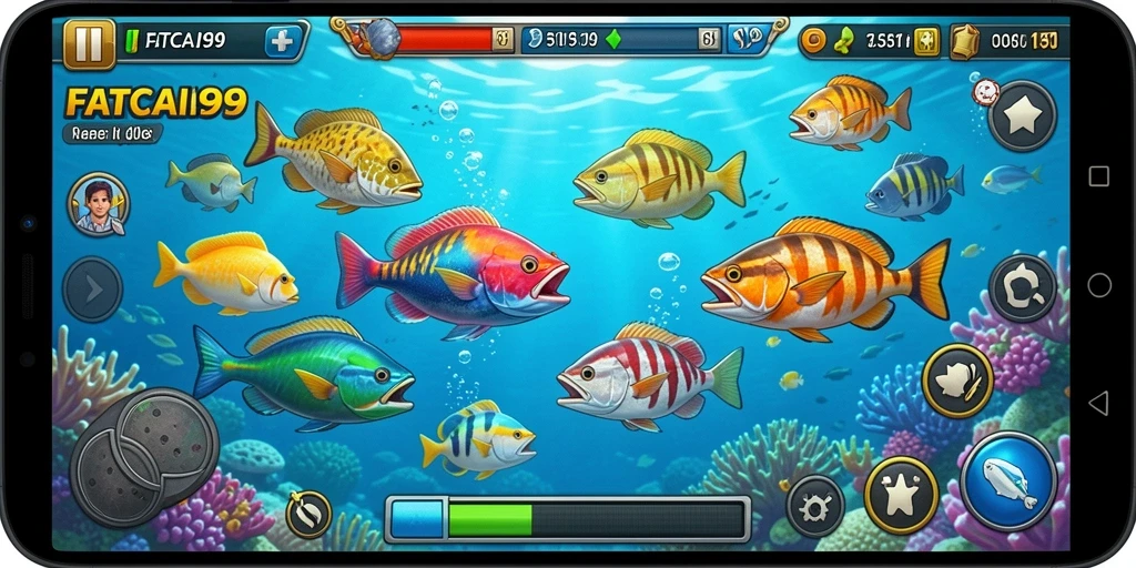 Screenshot gameplay Tembak Ikan di FATCAI99.