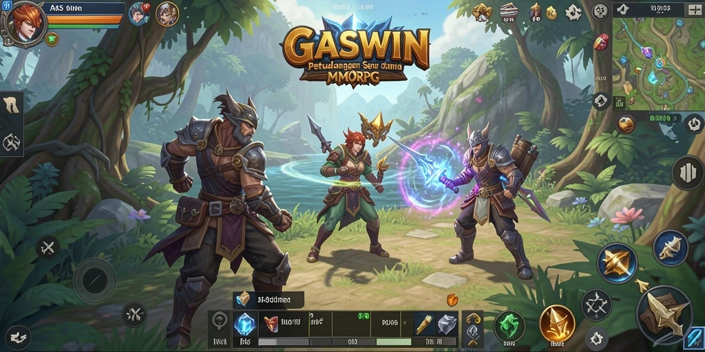 Screenshot gameplay GASWIN menampilkan aksi seru di dunia MMORPG.