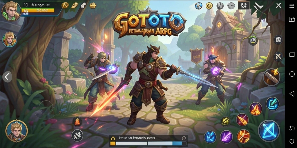 Screenshot gameplay GOTOTO menampilkan petualangan seru dalam dunia ARPG.