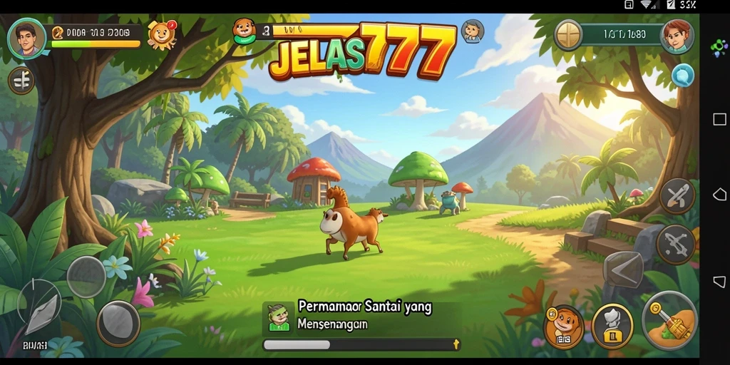 Tampilan gameplay menyenangkan dari JELAS777 dengan grafis cerah.