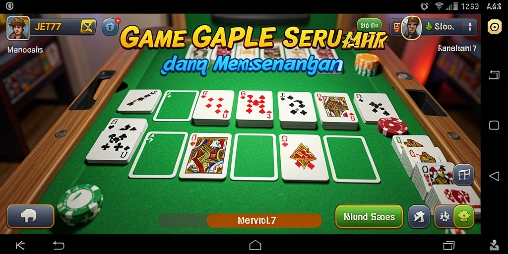 Gameplay seru JET77 dalam permainan Gaple yang kompetitif.