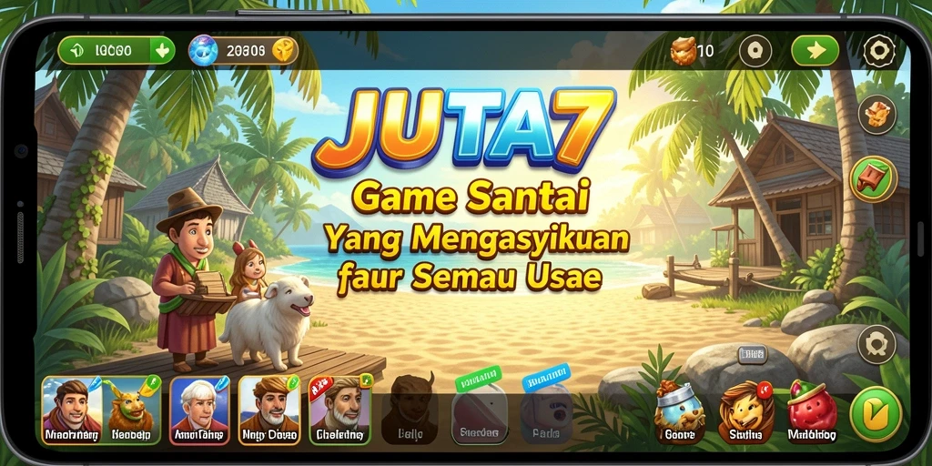 Tampilan gameplay JUTA7 yang cerah dan menarik.