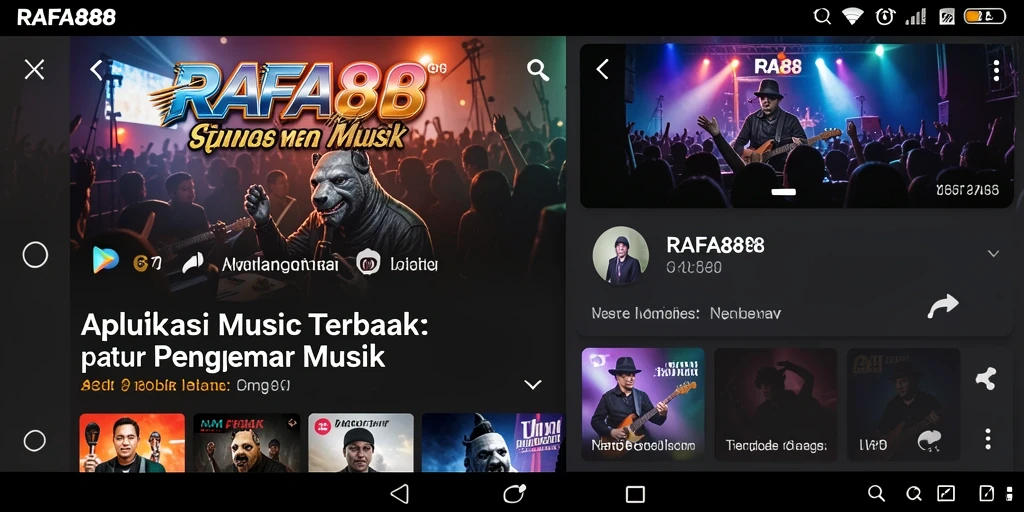 Tampilan screenshot RAFA88 menampilkan pengguna yang menikmati musik dengan antarmuka yang menarik.