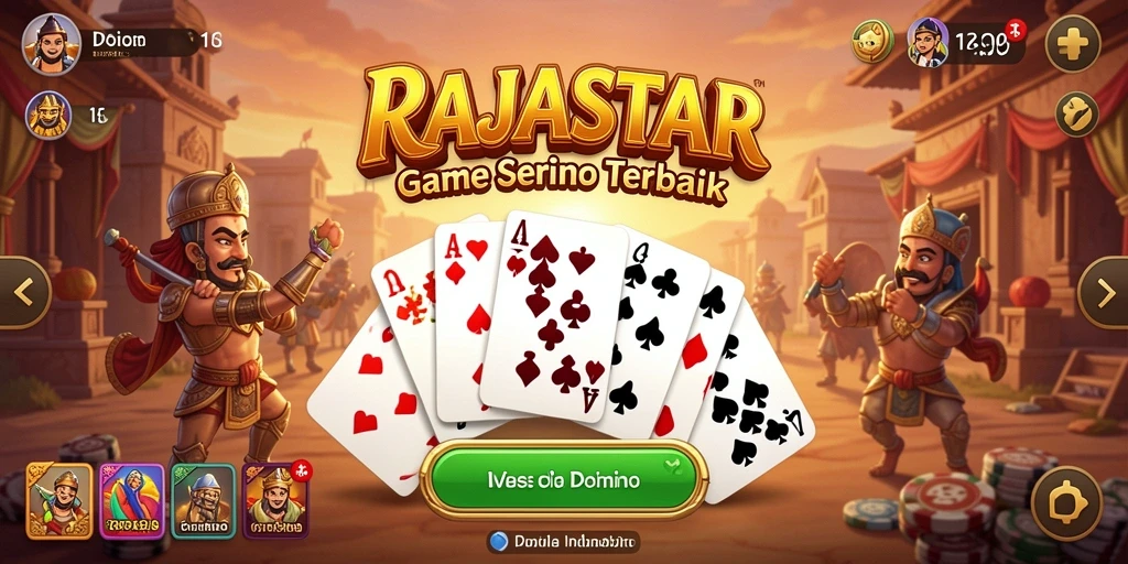 Tangkapan layar gameplay RAJASTAR, menunjukkan aksi seru bermain Domino.