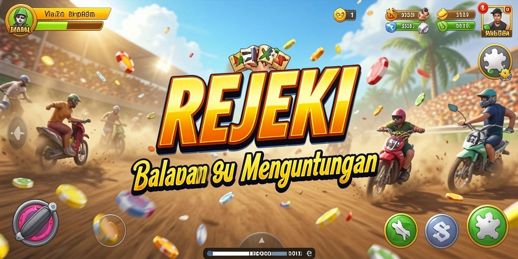 Gameplay balapan yang seru dan kompetitif di REJEKI.
