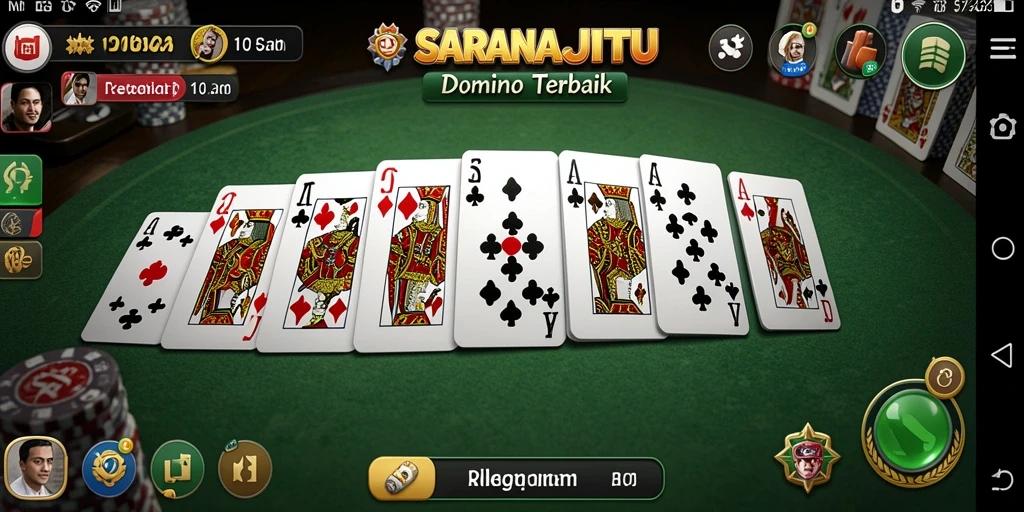 Tampilan gameplay seru di SARANAJITU dengan aksi Domino yang menantang.
