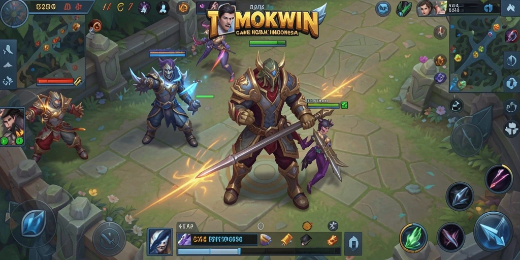 Screenshot gameplay TMOKWIN menampilkan aksi pertempuran yang epik.