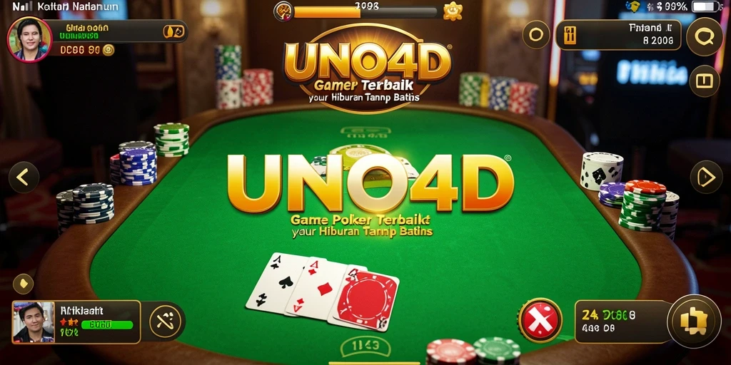 Screenshot gameplay Poker yang menarik di UNO4D.