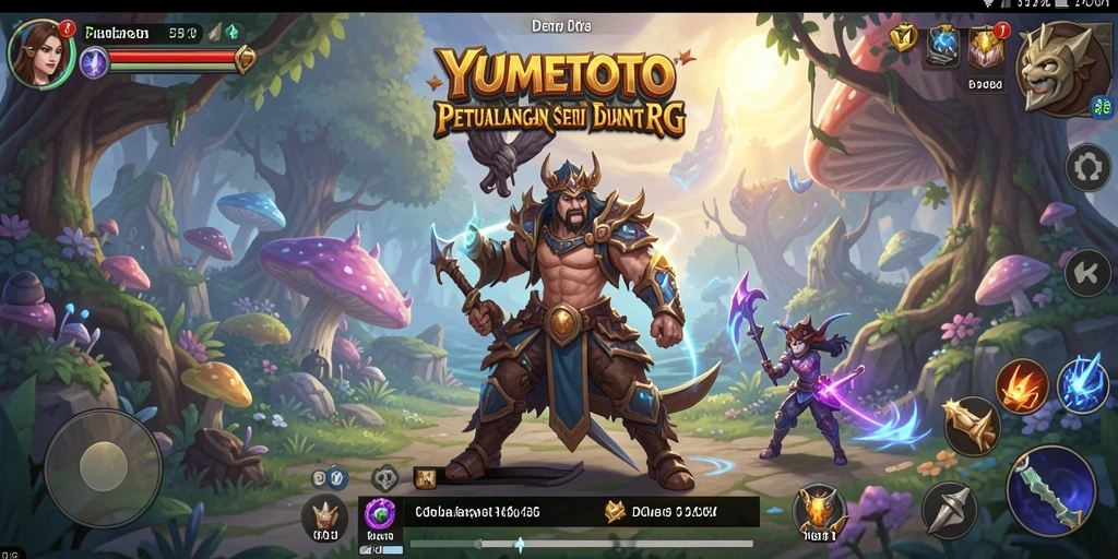 Screenshot gameplay YUMETOTO yang menunjukkan pertarungan epik.